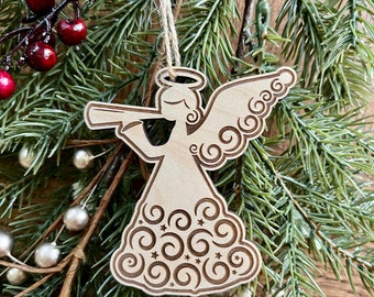2024 angel Christian wooden Christmas ornament, angel ornament Christmas gift, religious gift stocking stuffer, traditional decor