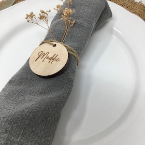 Personalized napkin ring, Boho Wedding table decoration, Dinner Party Place Card, Name Placeholder, Seating chart, Custom Napkin Holders image 5
