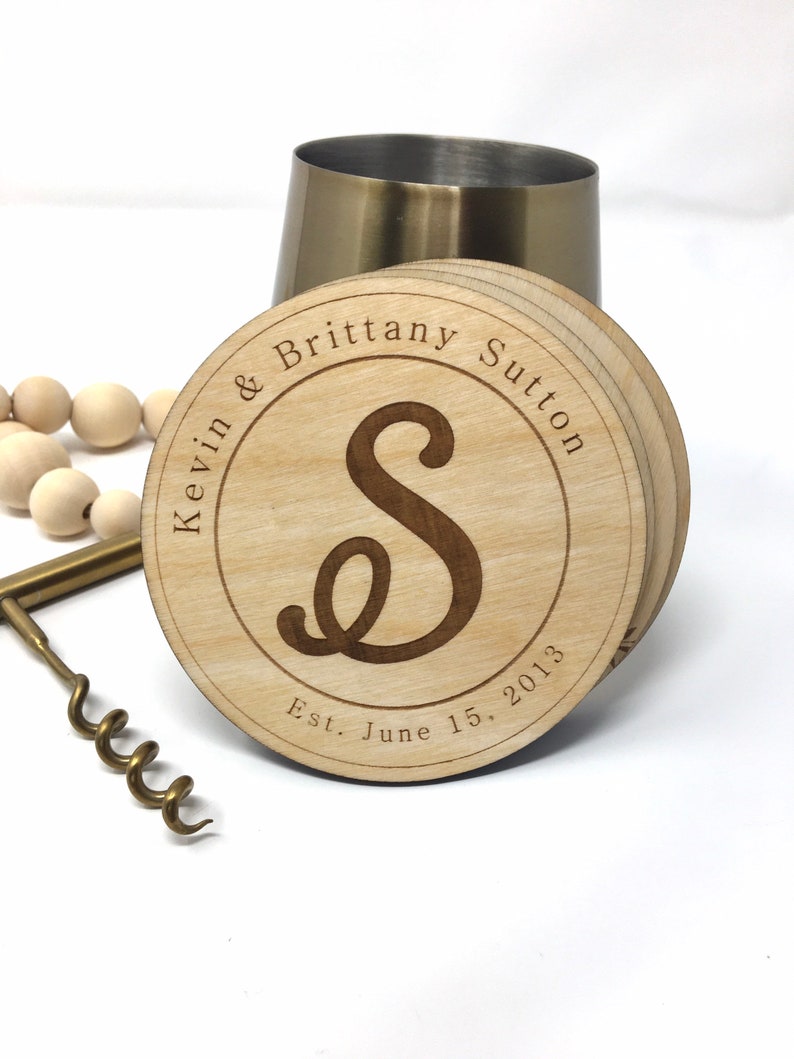 Personalized Wooden Coasters Custom Bulk Wedding Favors Etsy