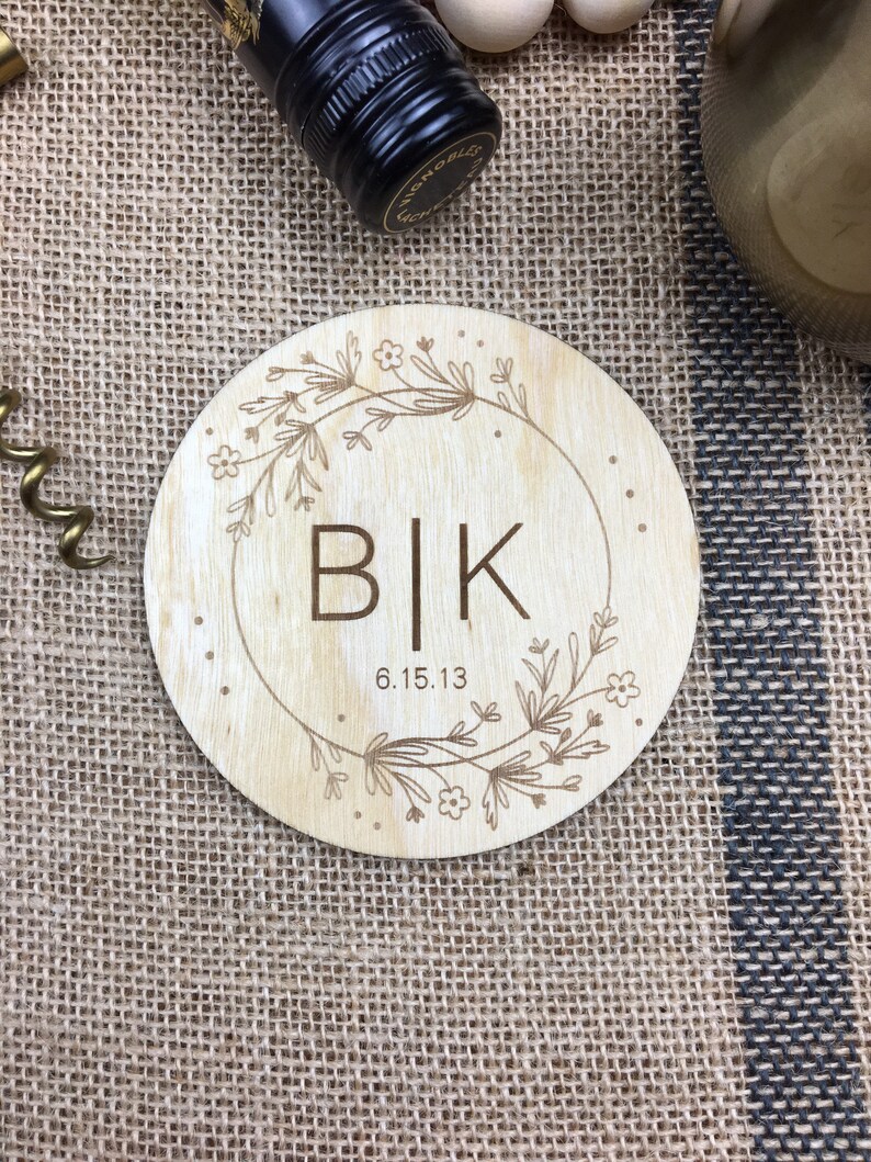 Personalized wooden coasters Custom bulk wedding favor Etsy