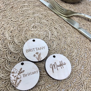 Personalized napkin ring, Boho Wedding table decoration, Dinner Party Place Card, Name Placeholder, Seating chart, Custom Napkin Holders image 3