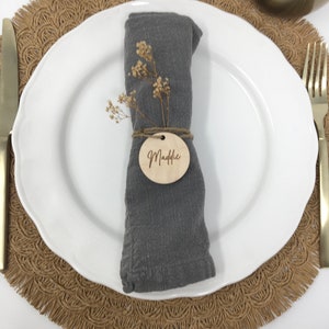 Personalized napkin ring, Boho Wedding table decoration, Dinner Party Place Card, Name Placeholder, Seating chart, Custom Napkin Holders image 7