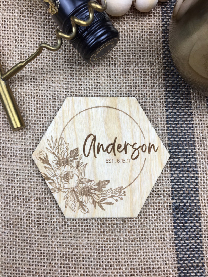 Personalized Wooden Coasters Custom Bulk Wedding Favors Etsy