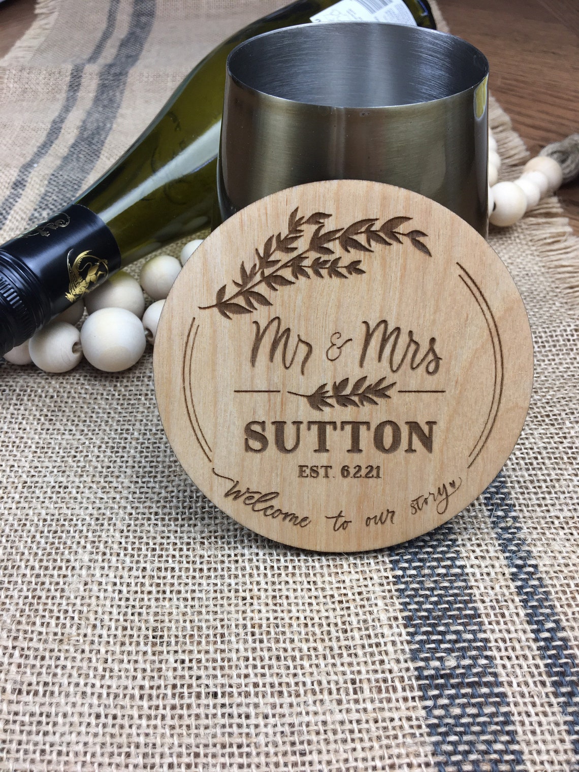 Personalized Wooden Coasters Custom Bulk Wedding Favors Etsy