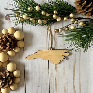 One Wooden North Carolina 2024 ornament, Raleigh Winston Salem Asheville Wilmington Durham Cary Hickory Boone Lenoir NC Christmas gift image 3