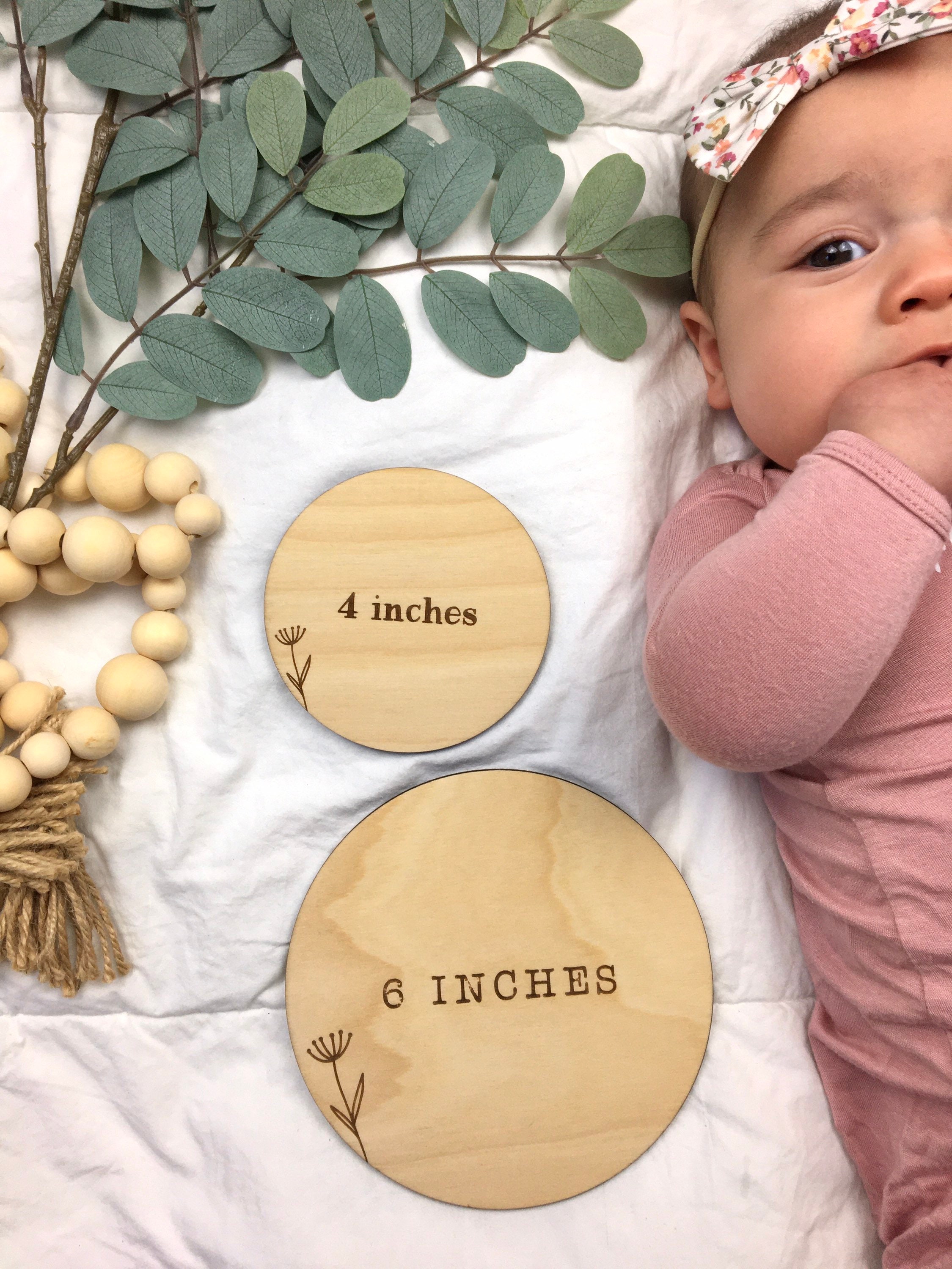 Baby Wooden Round Milestone Signs Baby Monthly Milestone Etsy
