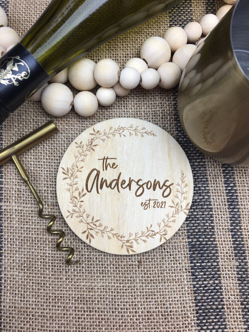 Custom Bulk Wedding Favors Personalized Wooden Coaster Set Etsy