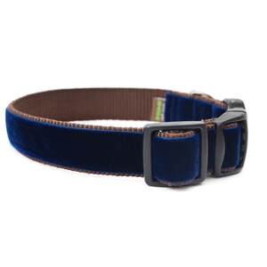 Navy Blue Holiday Dog Collar // 'Noel' Velvet Dog Collar // Silver and Gold Buckle Choices!