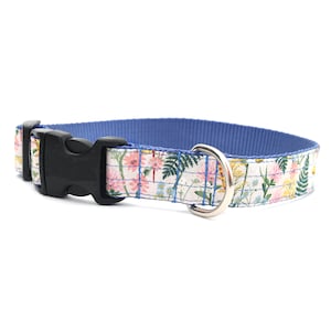 Daisy Dog Collar // Rifle Paper Co Fabric Dog Collar // Pale Pink Floral Dog Collar // 5 + Gold & Silver Buckle Choices!