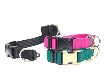 Colorful Breakaway Dog Collar: Safety Nylon with D-Rings, USA Made