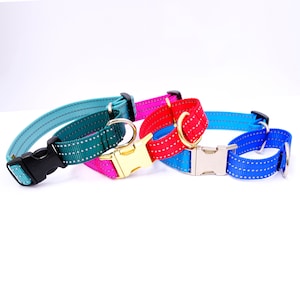 Reflective Two Tone Nylon Martingale Dog Collar // Color Blocked Reflective Martingale Collar // No Slip Collar // Buckle Martingale