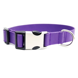 Waterproof Dog Collar // PURPLE Lightweight Biothane Dog Collar // 3 Buckle Choices! // Durable Easy to Clean