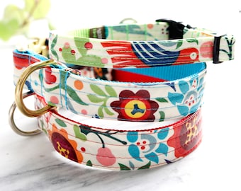 Collare per cani Frida in cotone laminato con motivo floreale: resistente all'acqua, stile Fiesta