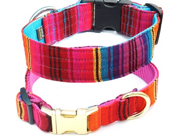 Guatemalteeks geweven hondenhalsband: 'Fiesta' boho-stijl
