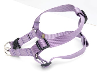 Lilac Nylon Step-In Dog Harness: USA Made, 5 Buckle Choices