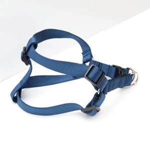 NAVY BLUE Nylon Dog Harness // Step-In Style Blue Dog Harness // Dark Blue Harness // 5 Buckle Choices!