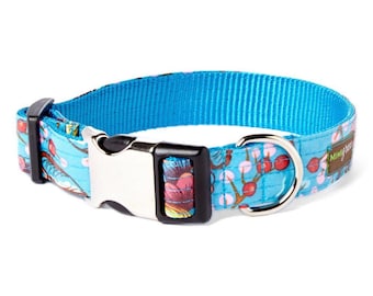 Collare per cani Bloom Floral: cotone laminato, resistente all'acqua