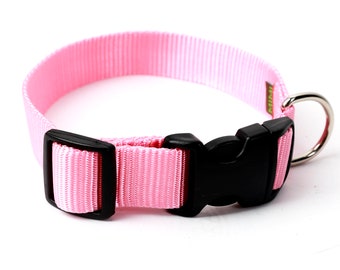 Pink Nylon Dog Collar // Designer Webbing // 5 Buckle Choices!