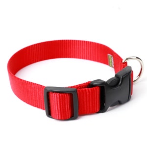 Red Nylon Dog Collar // Designer Webbing // 5 Buckle Choices!