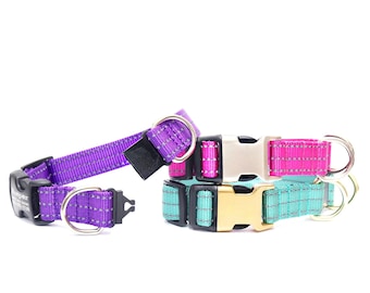 Reflective Breakaway Dog Collar: Safety Nylon, USA Made