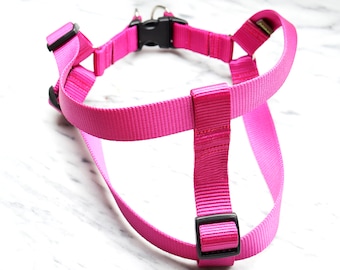 Raspberry Pink Nylon Dog Harness: Step-In Style, USA Made