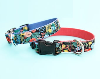 Collare per cani Mae Floral: tessuto Rifle Paper Co, stile boho chic