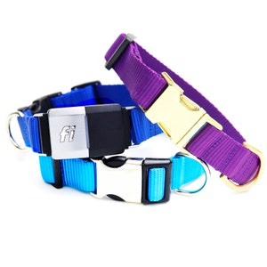 Fi Compatible Nylon Webbing Dog Collar | 27  vibrant colors  | Fi Collar GPS Tracker Collar Band | Series 2 or Series 3/3+
