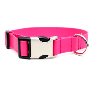 Waterproof Dog Collar // PINK Lightweight Biothane Dog Collar // 3 Buckle Choices! // Durable Easy to Clean