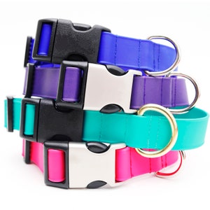 Waterproof Dog Collar // Lightweight Biothane Dog Collar // 3 Buckle Choices! // Teal, Purple, Pink, Blue, Red, Black + Green