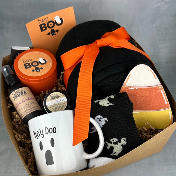 Halloween Boo Basket For Women - Spooky Basket For Adults - Personalized Fall Gift Box - Hygge Basket Ideal Halloween Care Package For Her