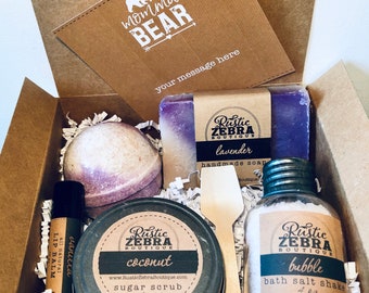 Gift Box For Mom With Sugar Body Scrub and Lip Balm - Spa & Self Care Basket For New Mom or Mothers Day Gift For Daughter - Grandma Gifts
