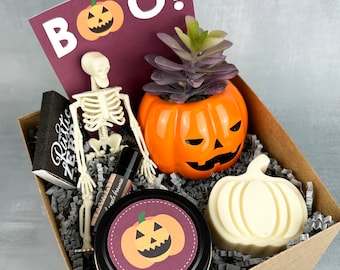 Halloween Filled Boxes - Boo Basket For College Student or Spooky Halloween Gifts For Kids - Prefilled Halloween Treat Boxes For Friend