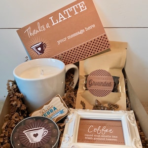 Coffee Gift Box, Coffee Lover Gifts, Latte Care Package, Teacher Appreciation Gift, Thank You Gift, Coffee Gift Box, Coffee Basket, Spa Gift