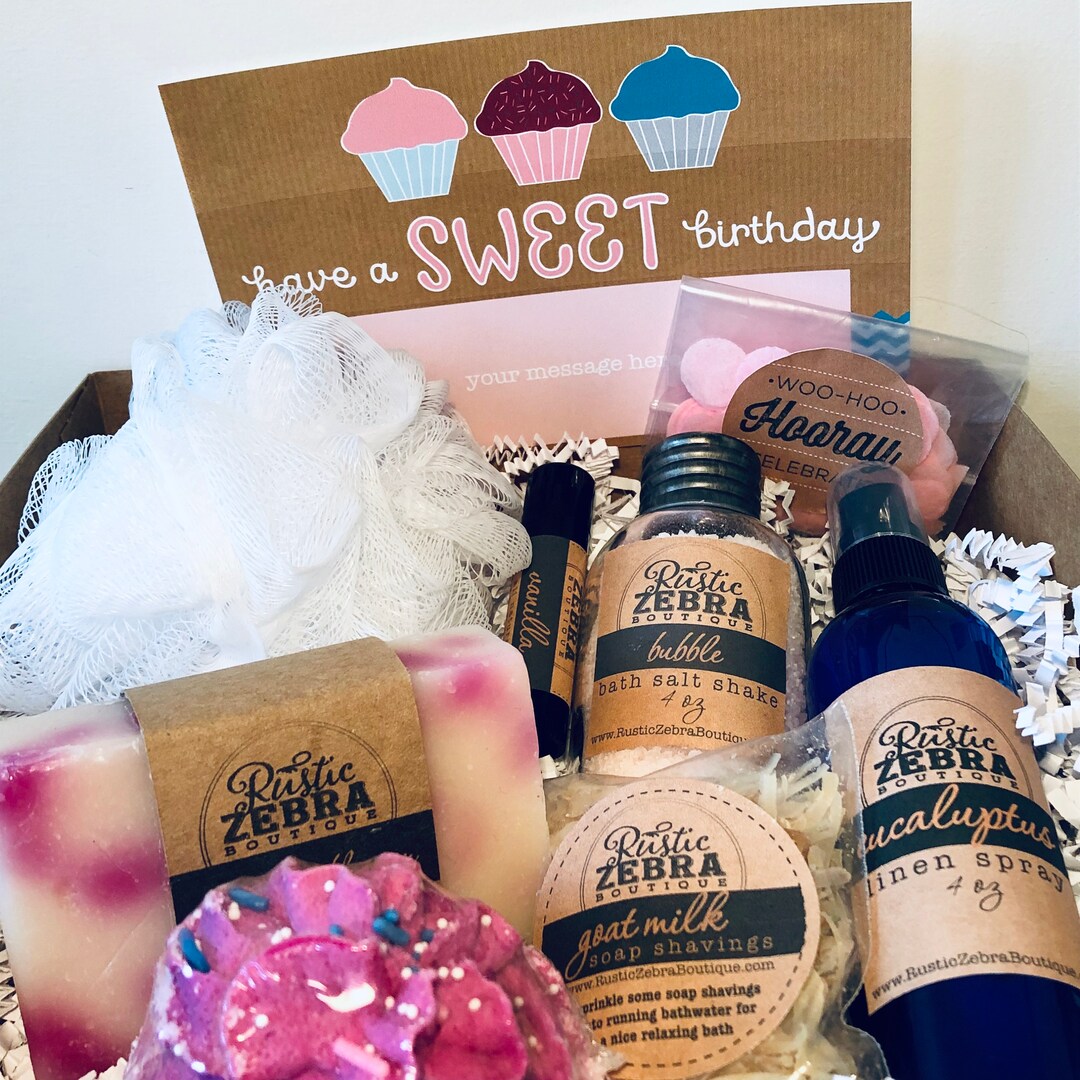 Relaxing Bath Gift Box Birthday Gift Basket Sweet Cupcake Etsy