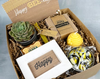 Bee Gift Box For Women, Happy Birthday Spa Gifts For Her, Teacher Gifts, Bumble Bee Gifts, Self Care Gift, Mental Health Gift, Bee Day Gift