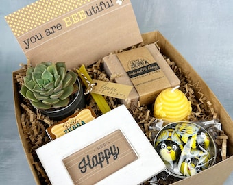 Honey Basket, Bee Gift Box, Honey Bee Gift Boxes And Baskets, Gift For Yourself, Friendship Gift, Mental Health Gift, Self Care Packages