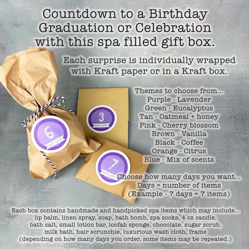 Birthday Advent Calendar Gifts - Birthday Countdown Calendar - Mystery Gift Box For Best Friend - Birthday Week Spa Gifts Basket For Women afbeelding 2