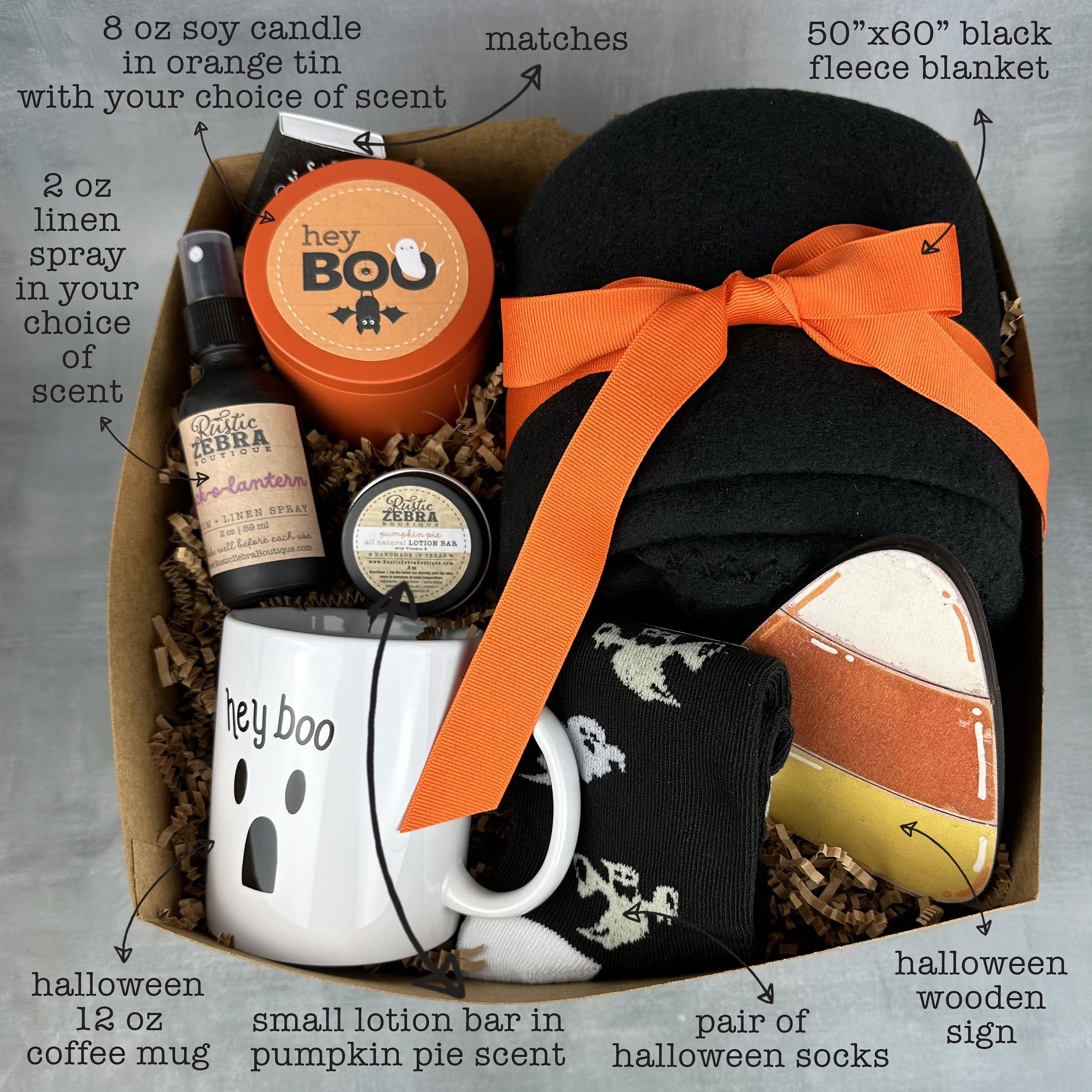 Boo Basket for Her, Halloween Gift Basket, Fall Gift Box, Spooky Basket ...