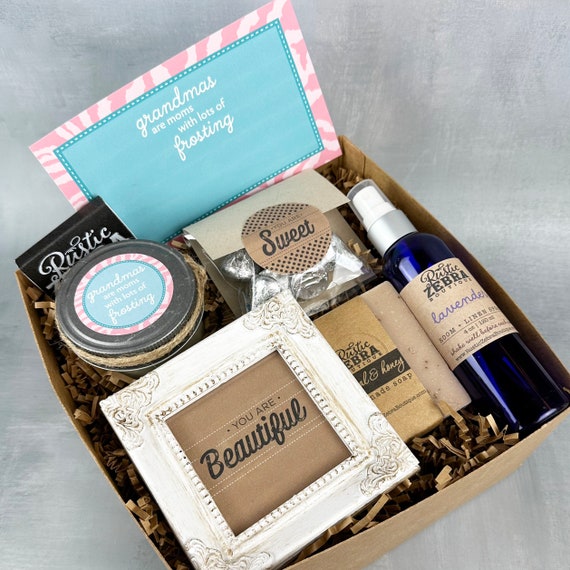 Grandma Gift Box, Mothers Day Gift Box For Grandma, Spa Gift Box, Mom Relaxation Basket, Birthday Gift for Grandma, Nana Gift,Mom Gift Packs