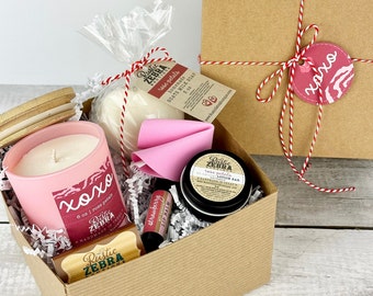 Regalo de San Valentín para ella, regalo de spa, regalo de autocuidado, caja de regalo XOXO para novia, cesta de San Valentín para tu pareja, regalo de pareja, regalo hygge