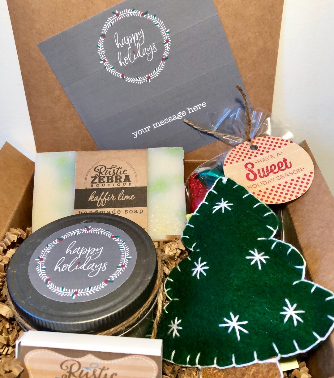 Small Christmas Gift Box for Her, Jingle Basket for Wife, Happy Holiday
