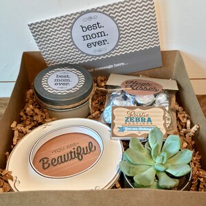 Muttertagskorb, Geschenk für Mama, beste Mutter aller Zeiten Geschenkbox, Spa-Zubehör Geschenk für Mama, Geburtstagsgeschenk für sie, Süßigkeiten Geschenkbox, Sukkulenten Geschenk