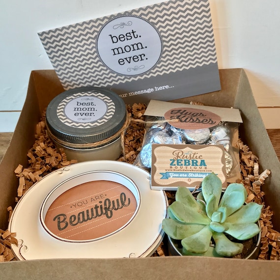 Mothers Day Basket, Gift For Mom, Best Mom Ever Gift Box, Spa Accessories Gift For Mom, Birthday Gift For Her, Candy Gift Box,Succulent Gift