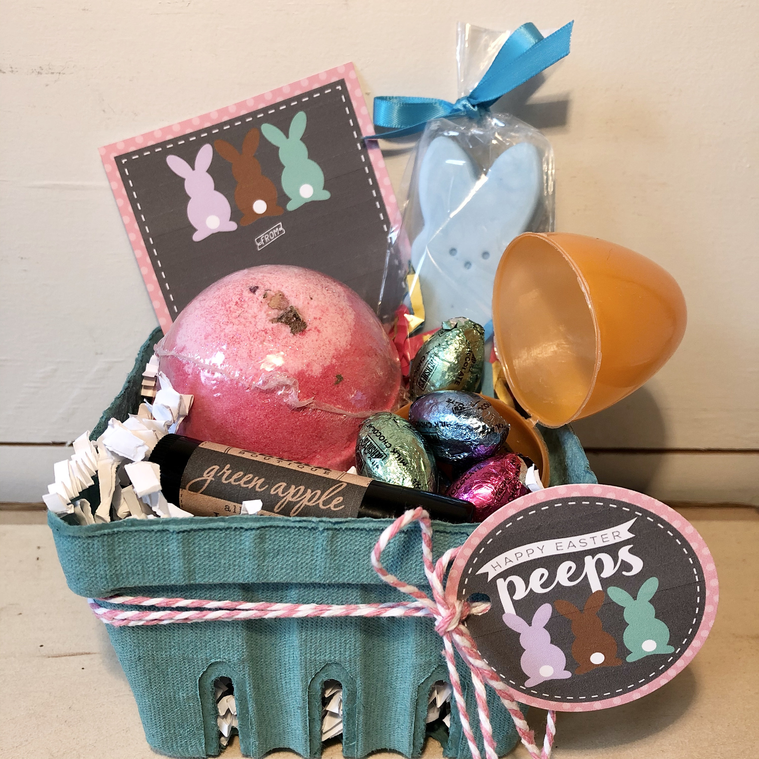 Adult Easter Basket, Easter Gift Box, Easter Care Package, Candle Soap Gift,  Easter Candy Basket, Spa Kit for Mom, Relaxation Gift Box 