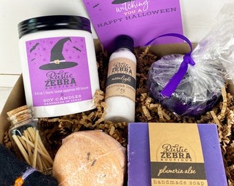 Caja de spa de Halloween, caja de regalo de Halloween para ella, caja de brujería, cesta de regalo, artículos para fiesta de Halloween, paquete de regalo de Halloween, regalo de spa espeluznante