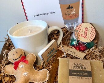 Burr Basket, Christmas Eve Box, Christmas Jingle Basket, Best Gift For Her, Coffee Gift Box, Gingerbread Gifts, Holiday Gift, Burr Basket