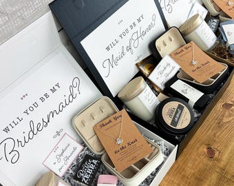 Maid of Honor Proposal Gift or Bridesmaid Proposal Box - Will You Be My Gift Box Personalized Wedding Gift Set - Self Care Gift Spa Basket
