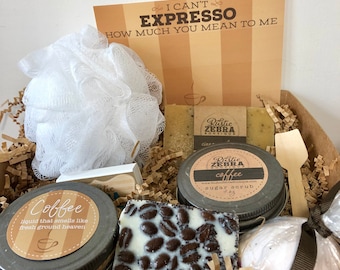 Coffee Gift Baskets, Teacher Gift, Mental Health Gift, Coffee Lover Gift, Self Care Package, Bath And Body Gift Set, Birthday Gifts