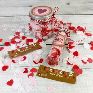 Confettis de bain coeur - confettis de savon rose saupoudrés d'amour - cadeaux de saint valentin - cadeaux de saint valentin pour elle