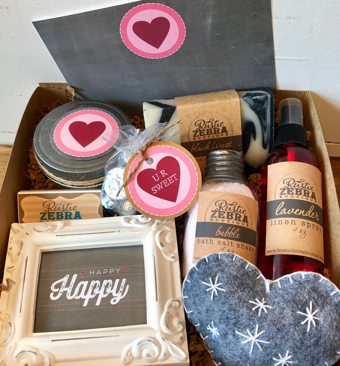 Valentines Basket for Girlfriend, Romantic Gift Box, Valentines Day